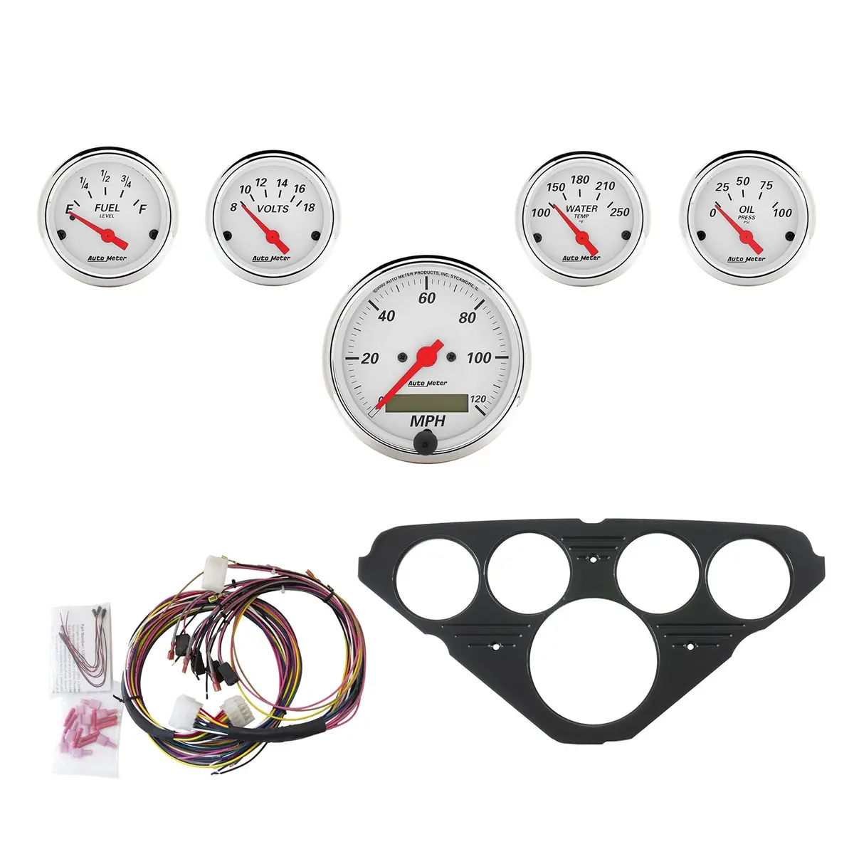 5 Gauge Direct-Fit Dash Kit Chevy Truck 55-59 Arctic White 1