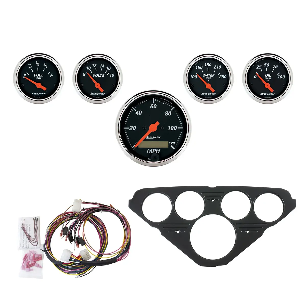 5 Gauge Direct-Fit Dash Kit Chevy Truck 55-59 Designer Black 1