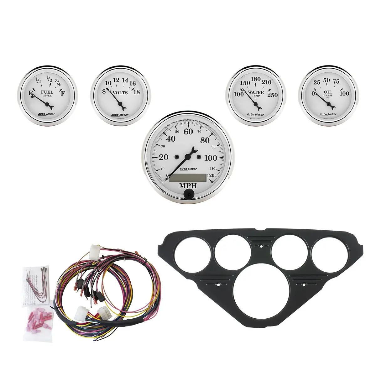 5 Gauge Direct-Fit Dash Kit Chevy Truck 55-59 Old Tyme White 1