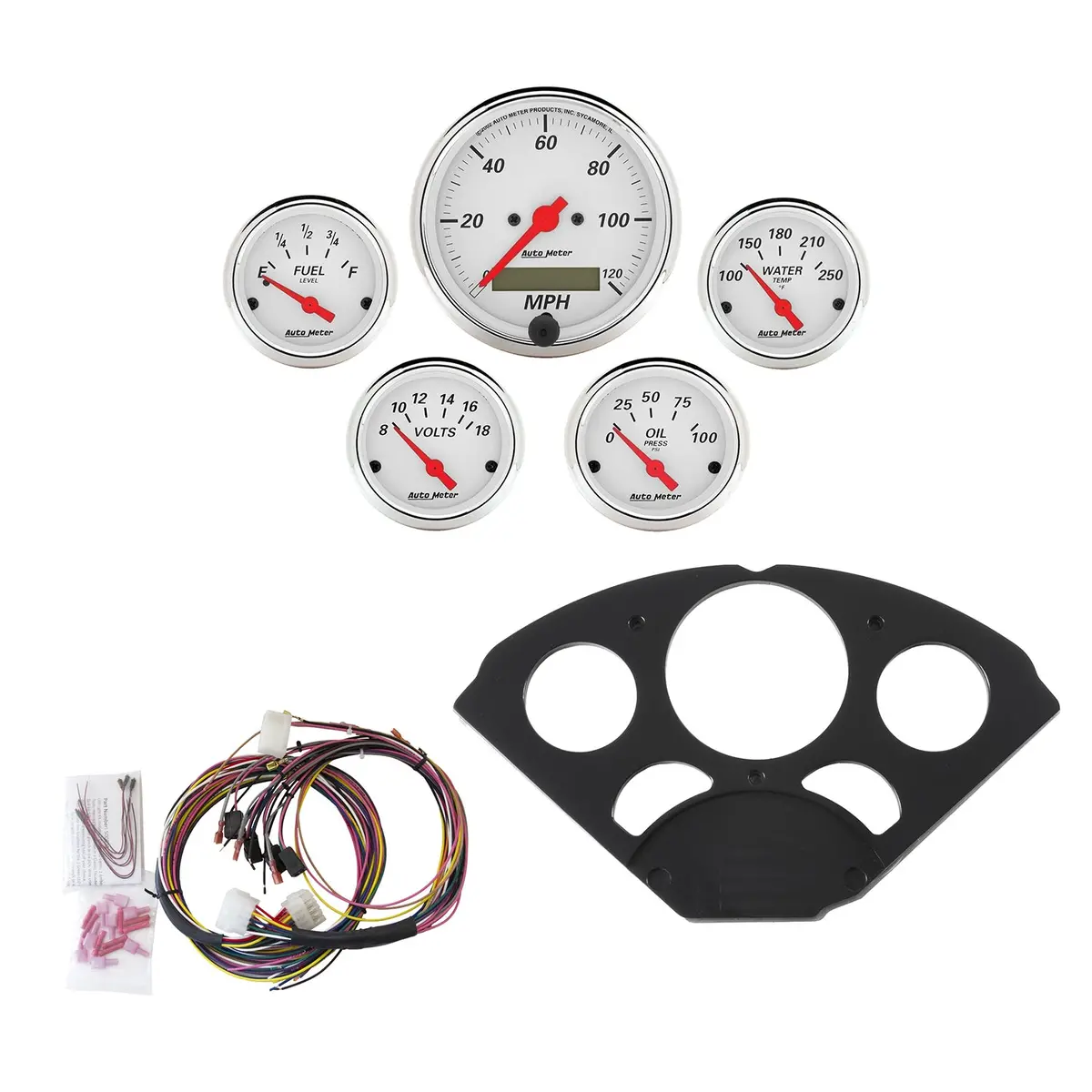5 Gauge Direct-Fit Dash Kit Chevy 55-56 Arctic White 1