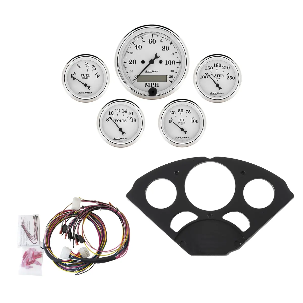 5 Gauge Direct-Fit Dash Kit Chevy 55-56 Old Tyme White 1