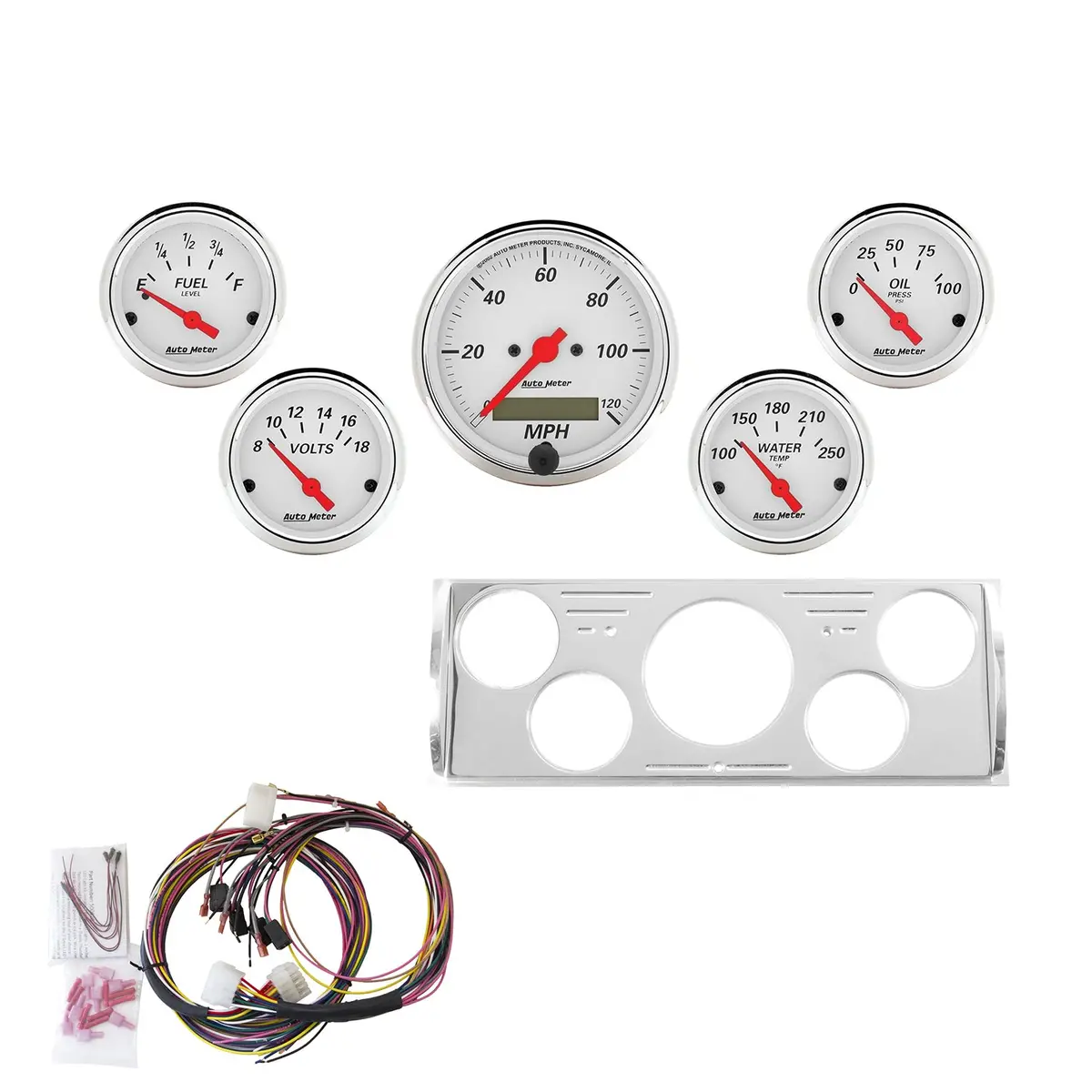 5 Gauge Direct-Fit Dash Kit Chevy Truck 40-46 Arctic White 1