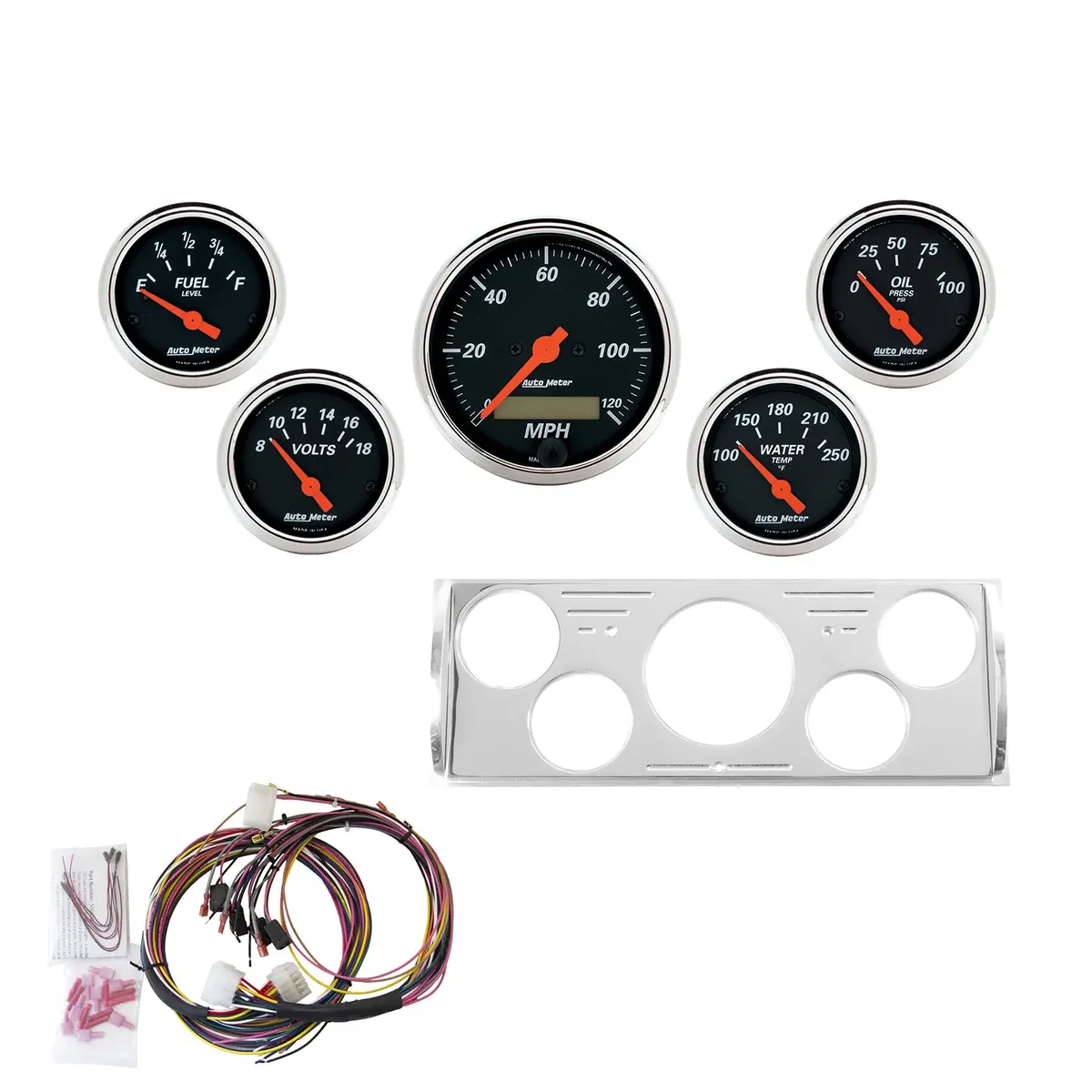 5 Gauge Direct-Fit Dash Kit Chevy Truck 40-46 Designer Black 1