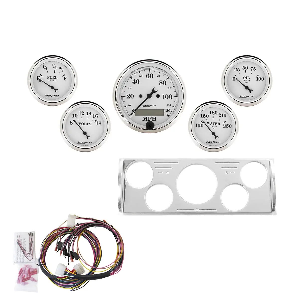 5 Gauge Direct-Fit Dash Kit Chevy Truck 40-46 Old Tyme White 1