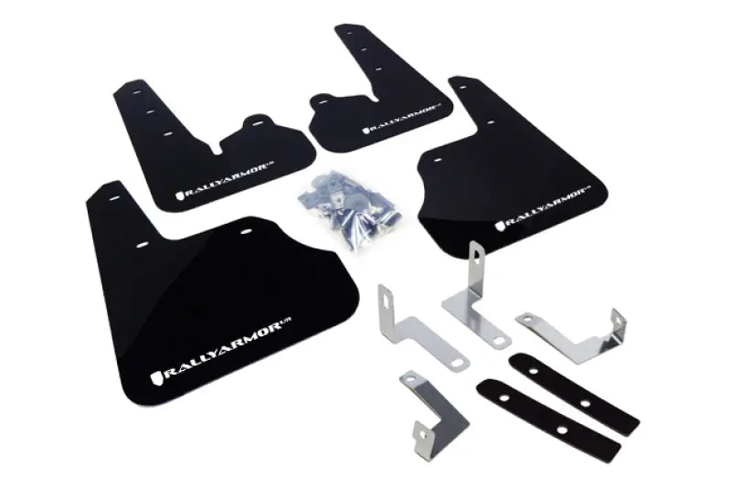 Rally Armor 12-16 Subaru Impreza 4D/5D Black Ur Mud Flap W/White Logo 1