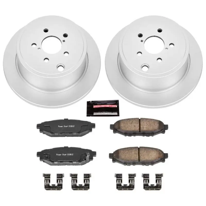 Power Stop 13-16 Subaru Brz Rear Z17 Evolution Geomet Coated Brake Kit 1