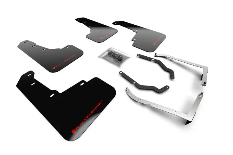 Rally Armor 18-23 Subaru Crosstrek Black Ur Mud Flap W/Red Logo 1