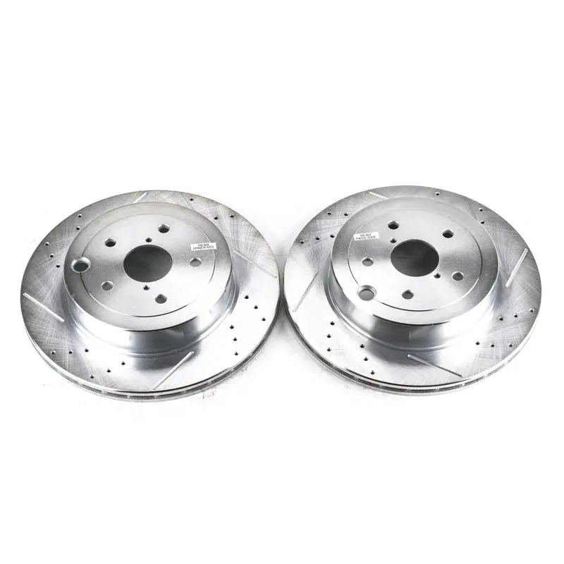 Power Stop 08-14 Subaru Impreza Rear Evolution Drilled & Slotted Rotors - Pair 1