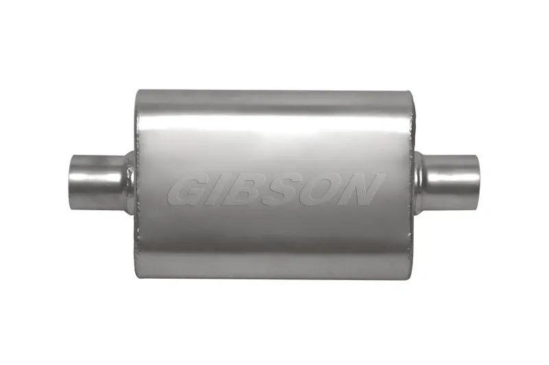Gibson Superflow Stainless Steel Center/Center Oval Muffler – 4" X 9" X 13", 2.5" Inlet/Outlet 1