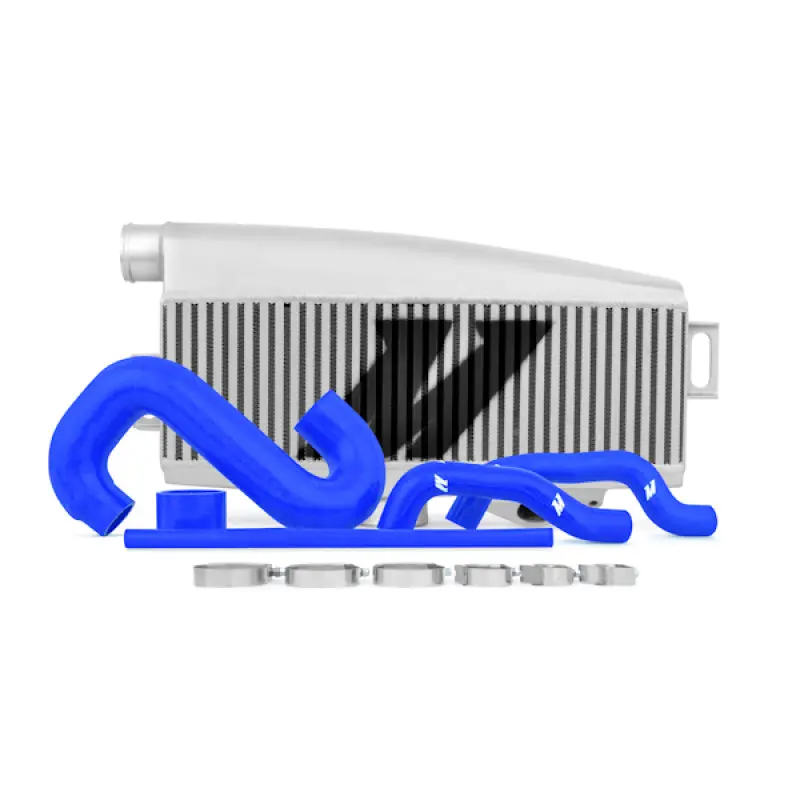 Mishimoto Subaru 02-07 Wrx/04-07 Sti Top-Mount Intercooler Kit - Powder Coated Silver & Blue Hoses 1