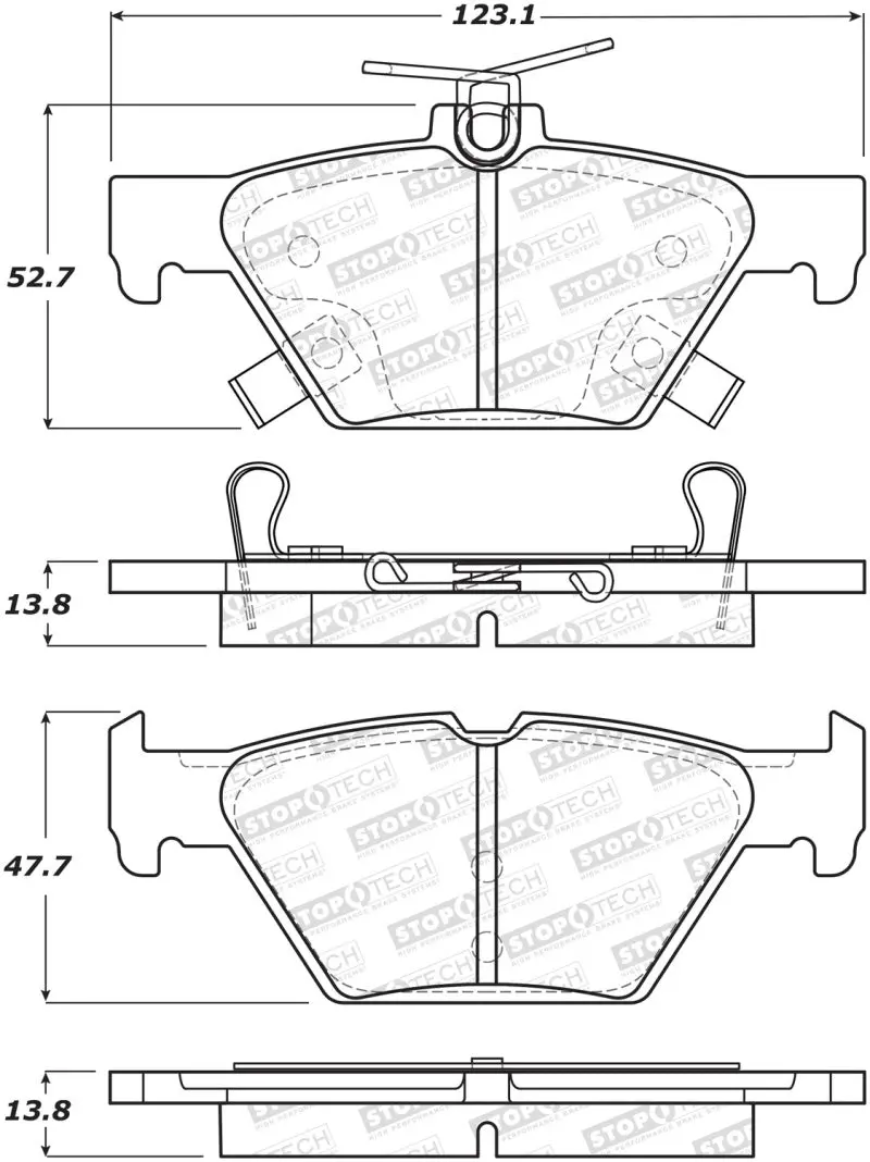 Stoptech 16-21 Wrx Street Brake Pads - Rear 1