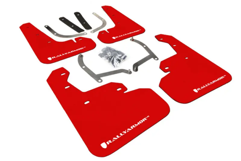 Rally Armor Red Mud Flaps With White Logo – Compatible With 2017+ Subaru Impreza Wrx Sti (Ur Series) 1