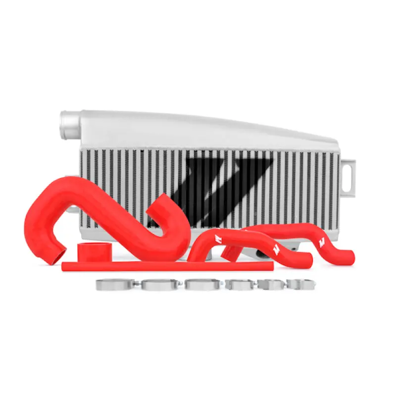 Mishimoto Subaru 02-07 Wrx/04-07 Sti Top-Mount Intercooler Kit - Powder Coated Silver & Red Hoses 1