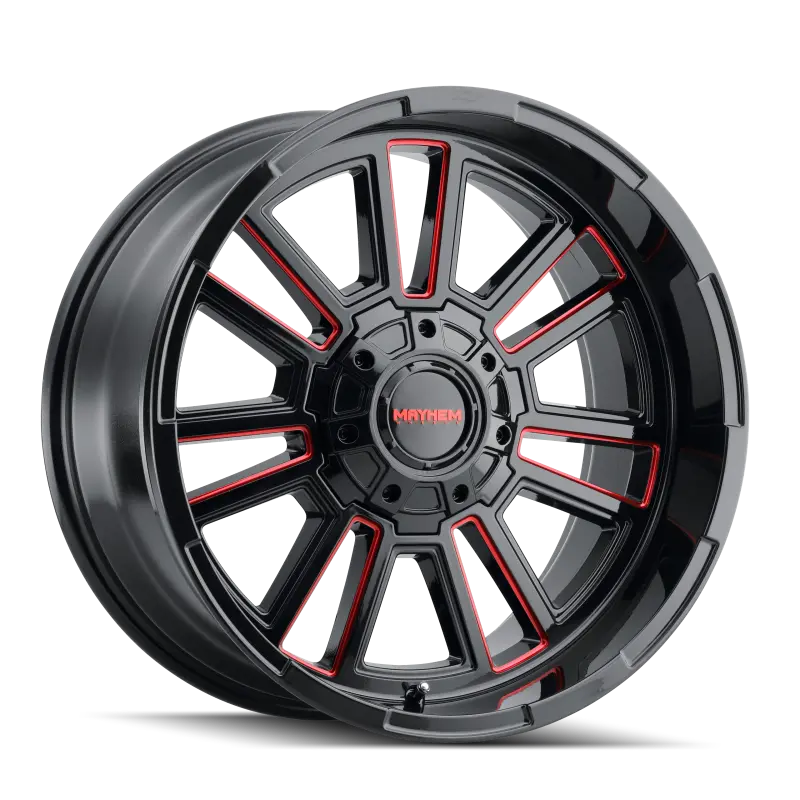 Mayhem 8115 Apollo Black Wheel With Prism Red Accents – 20X10 1