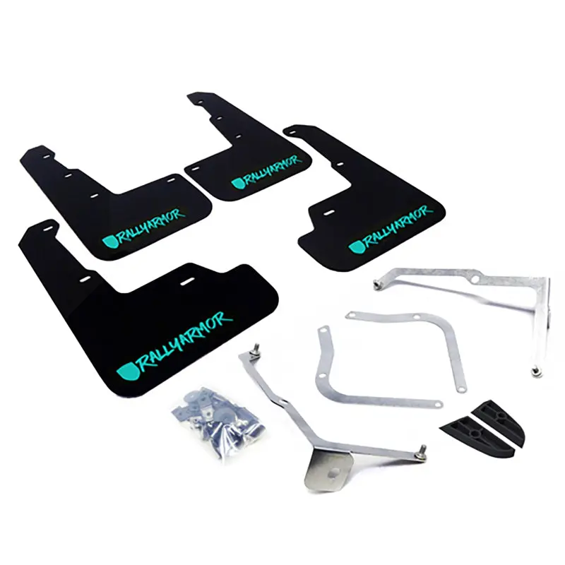Rally Armor 15-21 Subaru Wrx/Sti Black Ur Mud Flap W/Teal Altered Font Logo 1