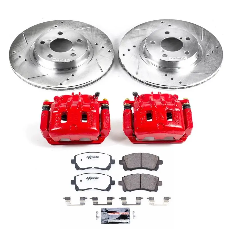 Power Stop 98-02 Subaru Forester Front Z26 Street Warrior Brake Kit W/Calipers 1
