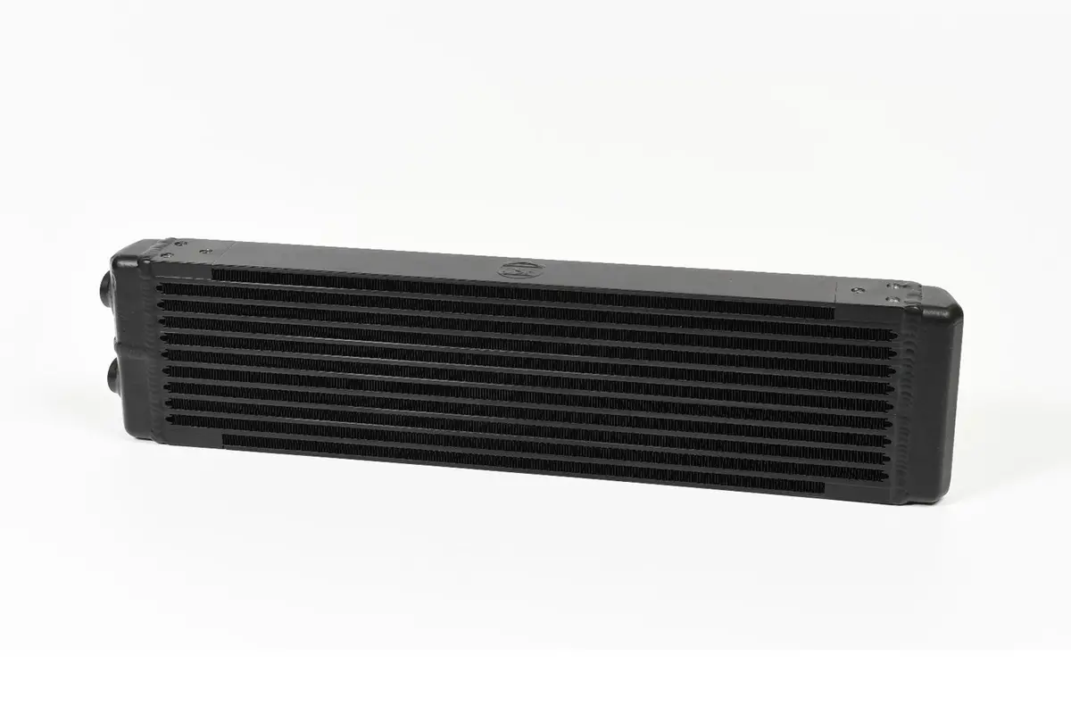 Universal Dual-Pass Oil Cooler / Iroc Porsche / M22x1.5 / 24L X 5.75H X 2.16W 1