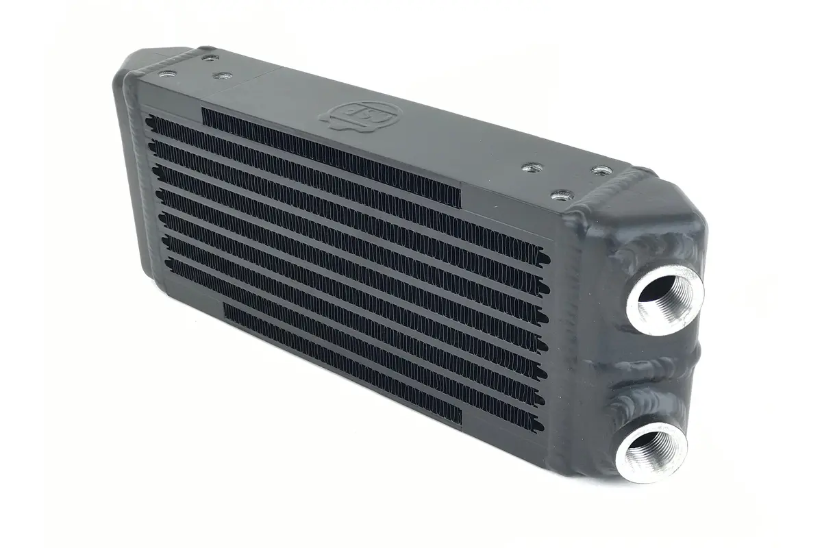 Universal Dual-Pass Oil Cooler - M22 X 1.5 Connections - 13L X 4.75H X 2.16W 1