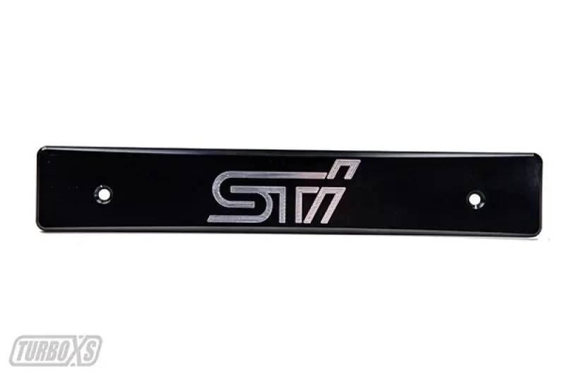 Turbo Xs 15-17 Subaru Wrx/Sti Billet Aluminum License Plate Delete Black Machined Sti Logo 1