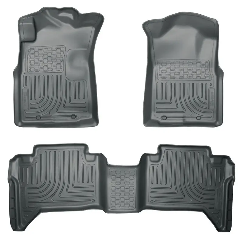 Husky Liners Weatherbeater Grey Floor Liners – Custom Fit For 2005–2013 Toyota Tacoma 1