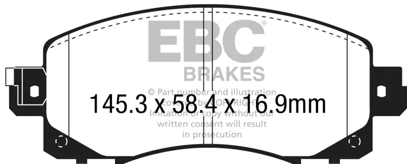 Ebc 2022+ Subaru Wrx 2.4T Greenstuff Front Brake Pads 1