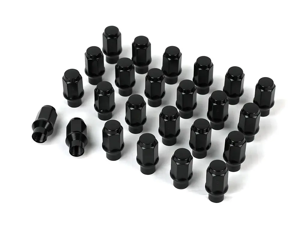 Icon Alloys Lug Nut Kit M14 X 1.5 Extended Thread With Custom Shank Black 24 Count 1