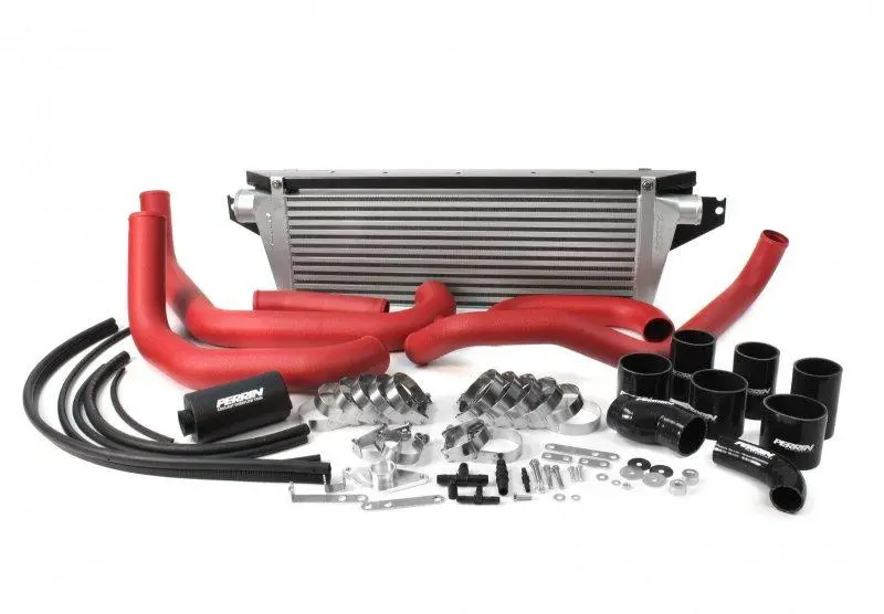 Perrin 15-21 Subaru Sti Front Mount Intercooler Boost Tubes + Hardware - Red Tubes 1