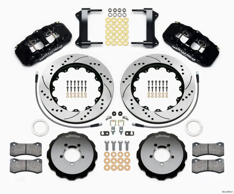 Wilwood Aero6 Front Hat Kit 14.00 Drilled 1999-2012 Subaru Wrx W/Lines 1
