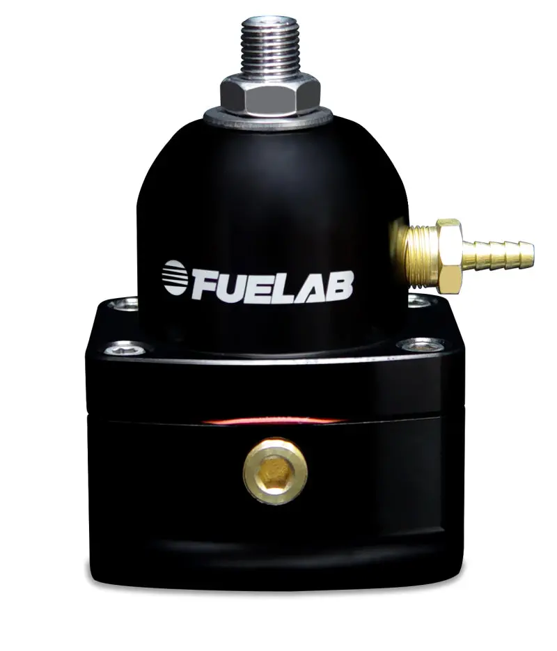 Fuelab Adjustable Fuel Pressure Regulator – 1–3 Psi, Large Seat, Dual -10An Inlet, Single -6An Return (Black) 1