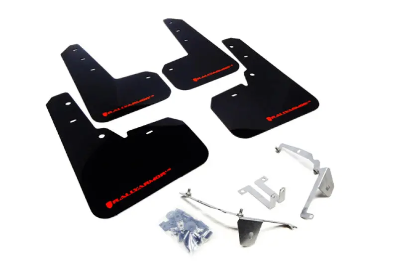 Rally Armor 13-17 Subaru Crosstrek Xv Black Ur Mud Flap W/Red Logo 1
