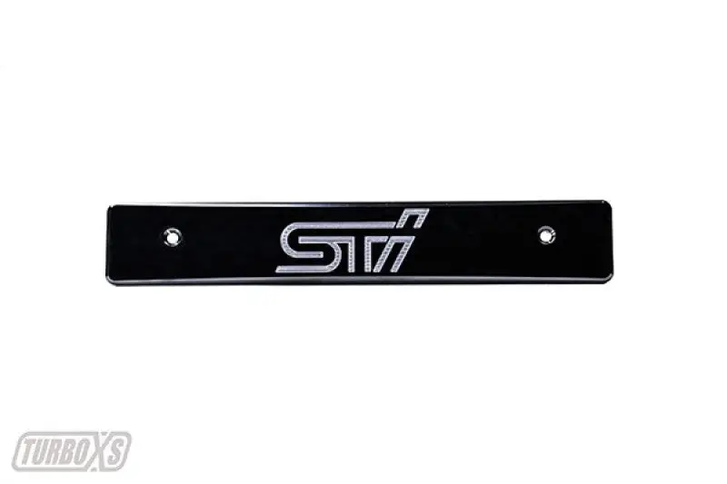Turbo Xs 08-14 Subaru Wrx/Sti Billet Aluminum License Plate Delete Black Machined Sti Logo 1