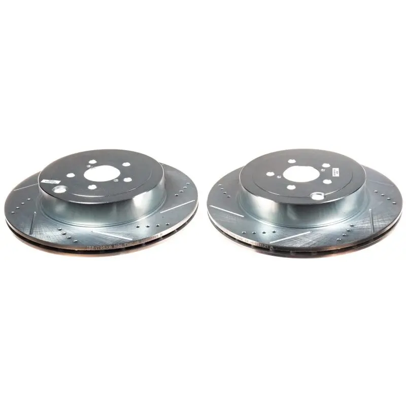 Power Stop 17-20 Subaru Brz Rear Evolution Drilled & Slotted Rotors - Pair 1