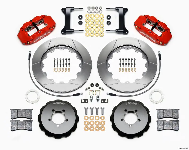 Wilwood Narrow Superlite 6R Front Hat Kit 14.00In Red 1999-2012 Subaru Wrx W/Lines 1
