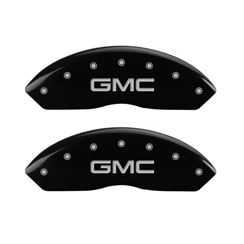 Mgp Front Set 2 Caliper Covers Engraved Front Gmc Black Finish Silver Ch 1