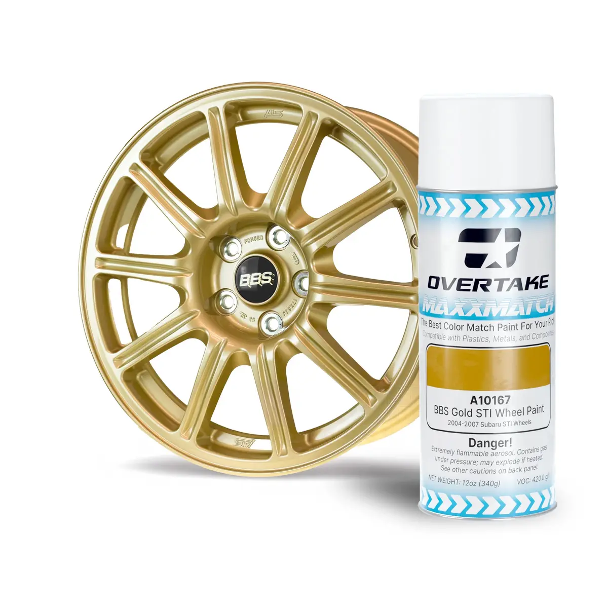 Overtake Maxxmatch Paint - Bbs Gold Wheel Paint 12Oz. Can 1