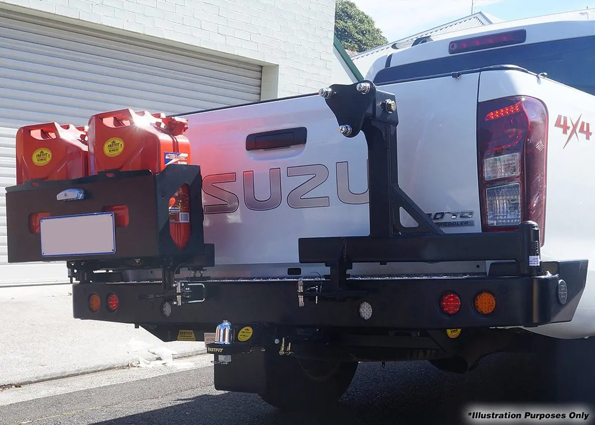 Rear Bar Ford Ranger Pxii 2015+ With Single Wheel Carrier & Dual Jerry Can Holder (Bw80-4138) 1
