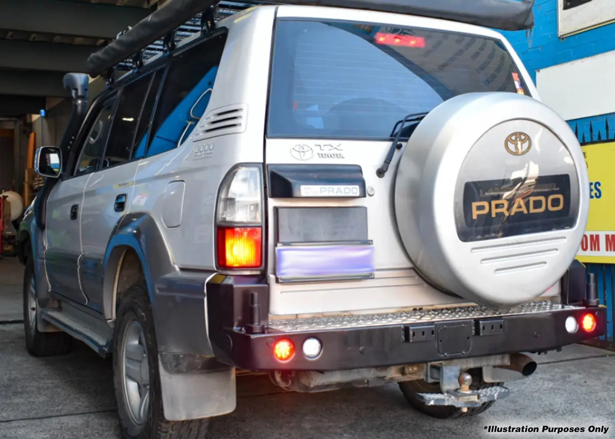 Rear Bar Ford Ranger Px 2011+ With Single Wheel Carrier & Dual Jerry Can Holder (Bw80-4140) 1