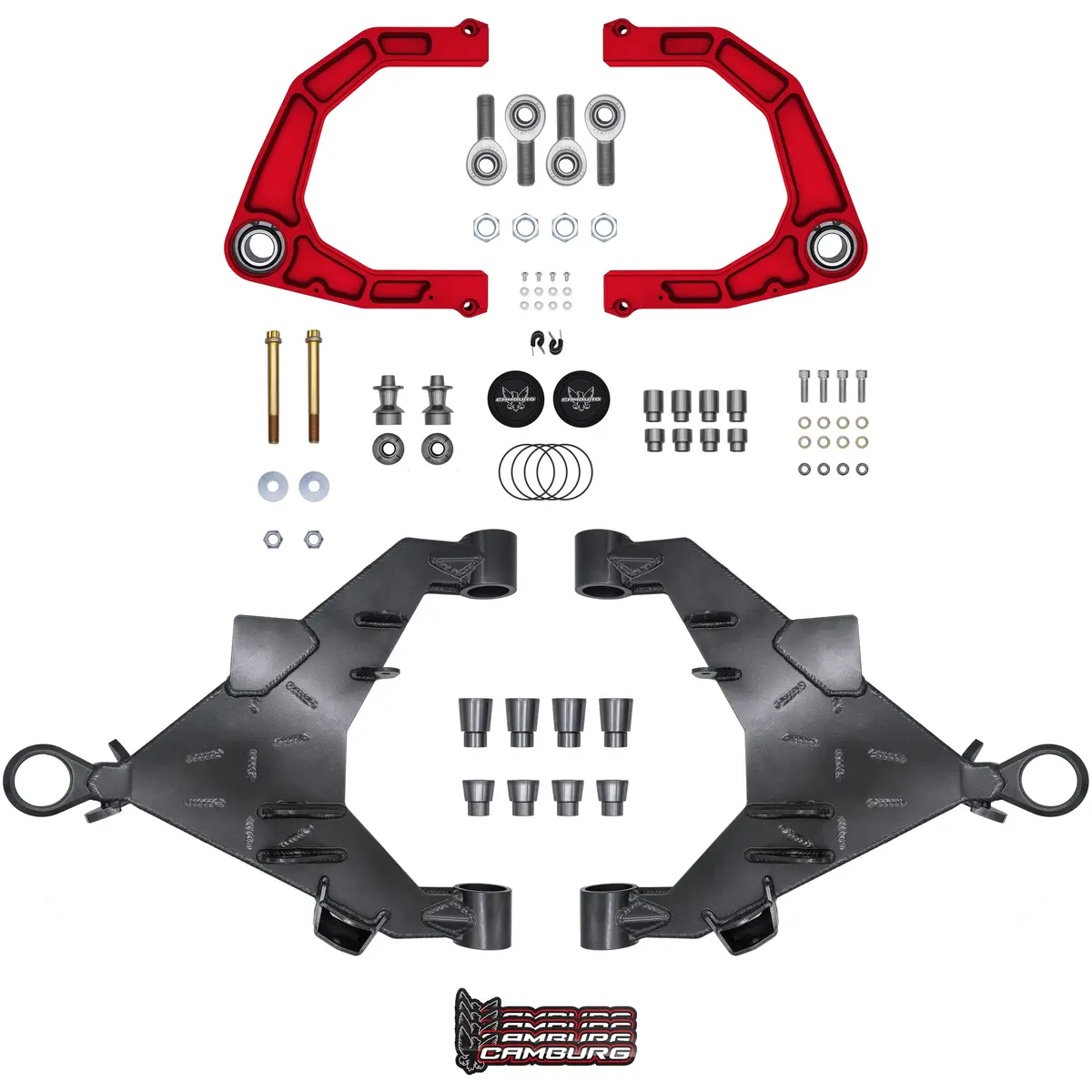 Camburg Engineering 2022-2024 Toyota Tundra Red Kinetik Uniball Trail Series Long Travel Kit 1