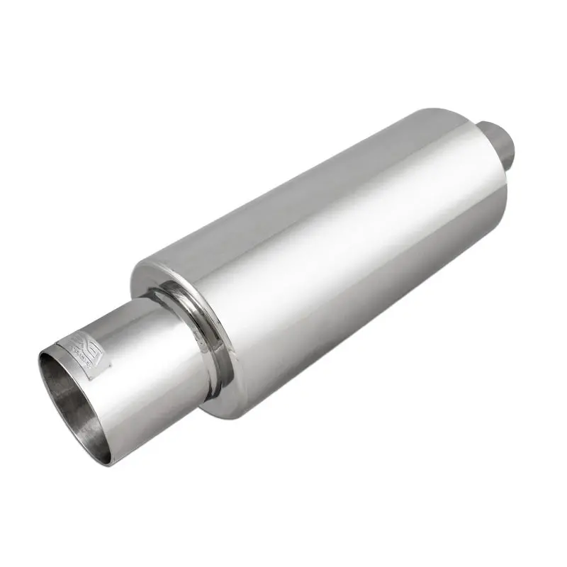 Dc Sports Universal Round Muffler 2.5" Inlet-4" Tip Straight Cut 1