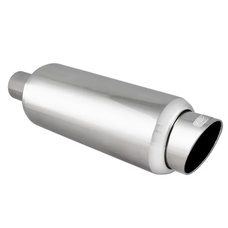 Dc Sports Universal Round Muffler 2.5" Inlet-3.25" 5" Tip Slant Cut 1