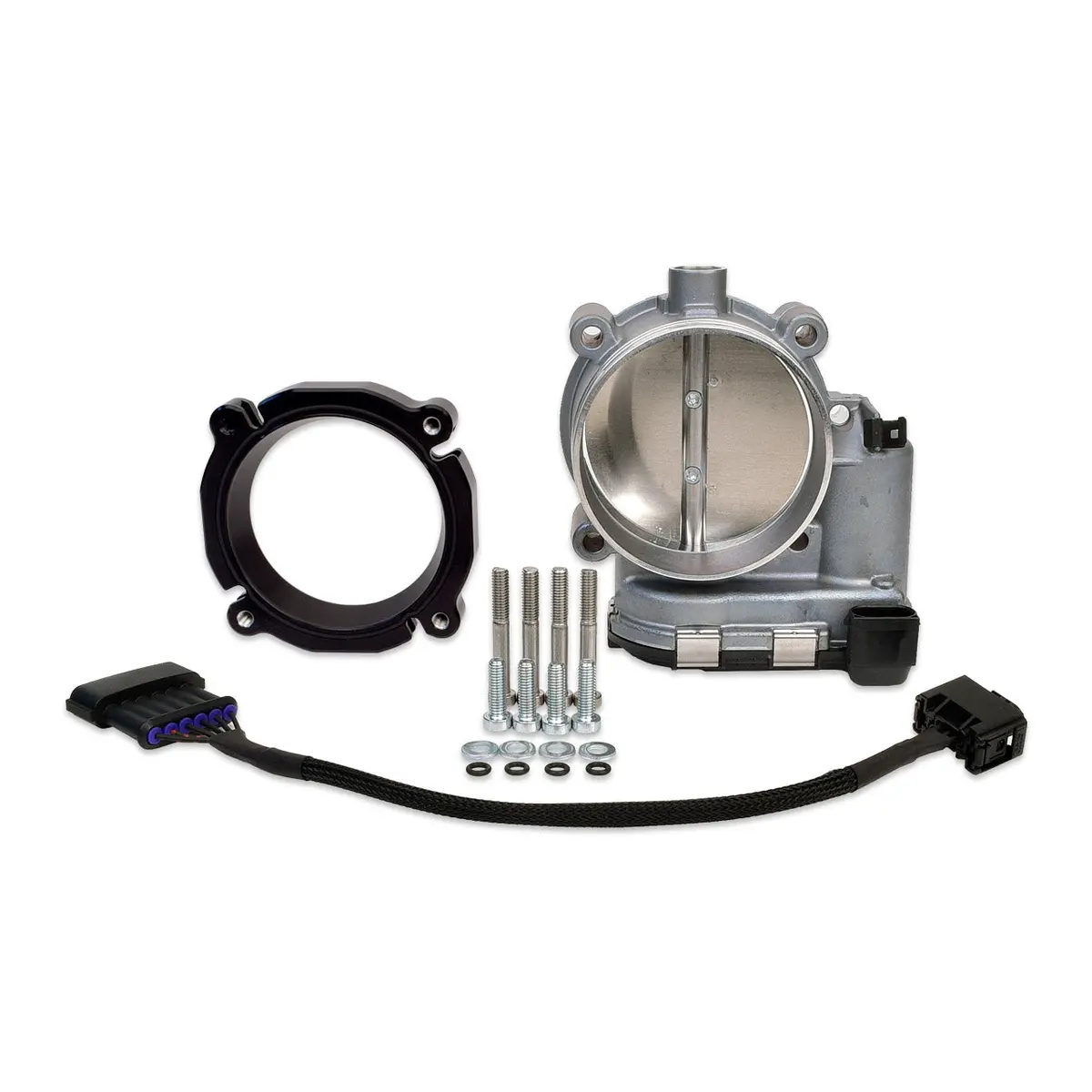 Iag Bosch 82Mm Throttle Body & Adapter Package For Subaru Sti Process West Intake Manifolds; Black Finish. 1