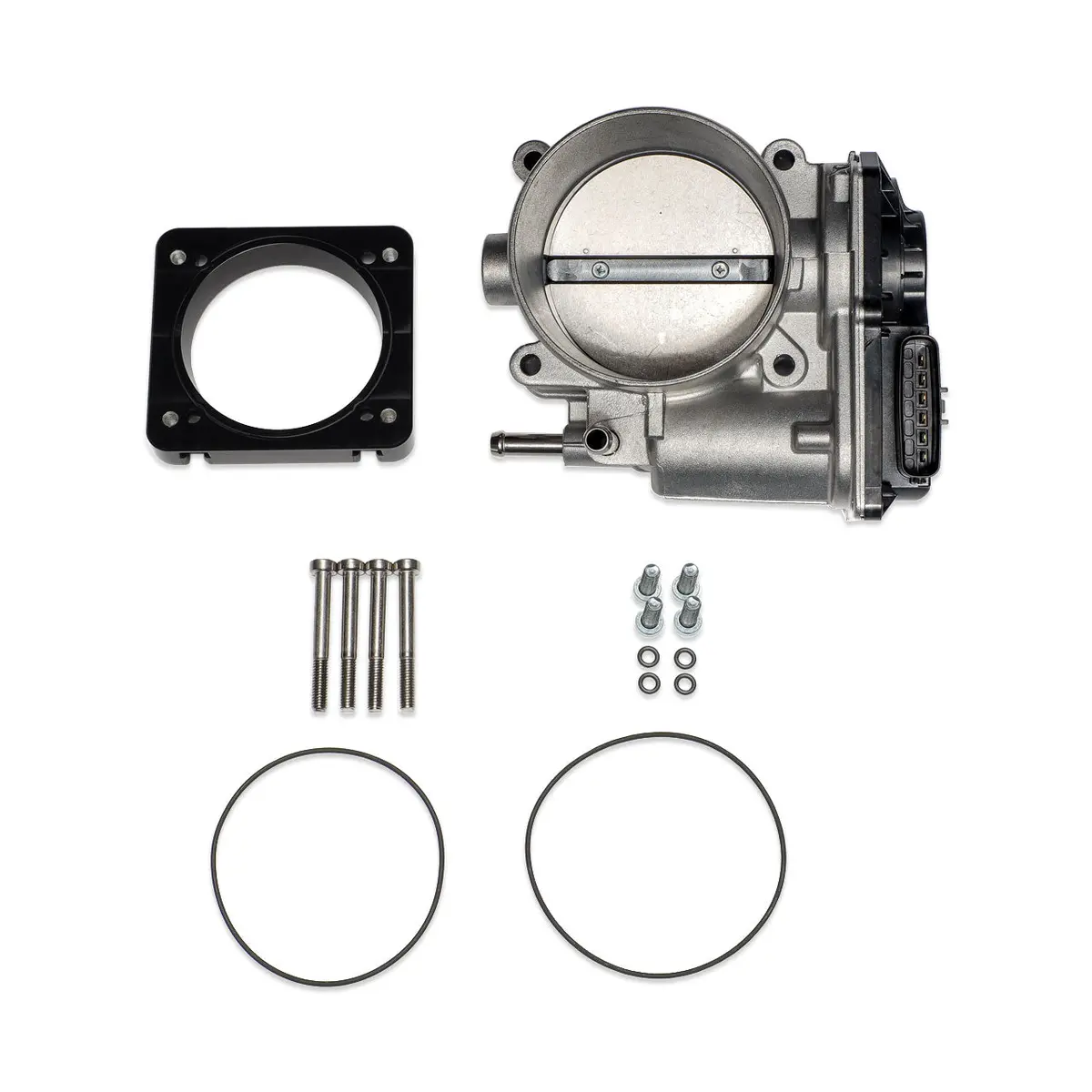 Iag Big Bore 76Mm Throttle Body W/ Electronics & Black Adapter Package For Subaru Sti Process West Intake Manifolds 1