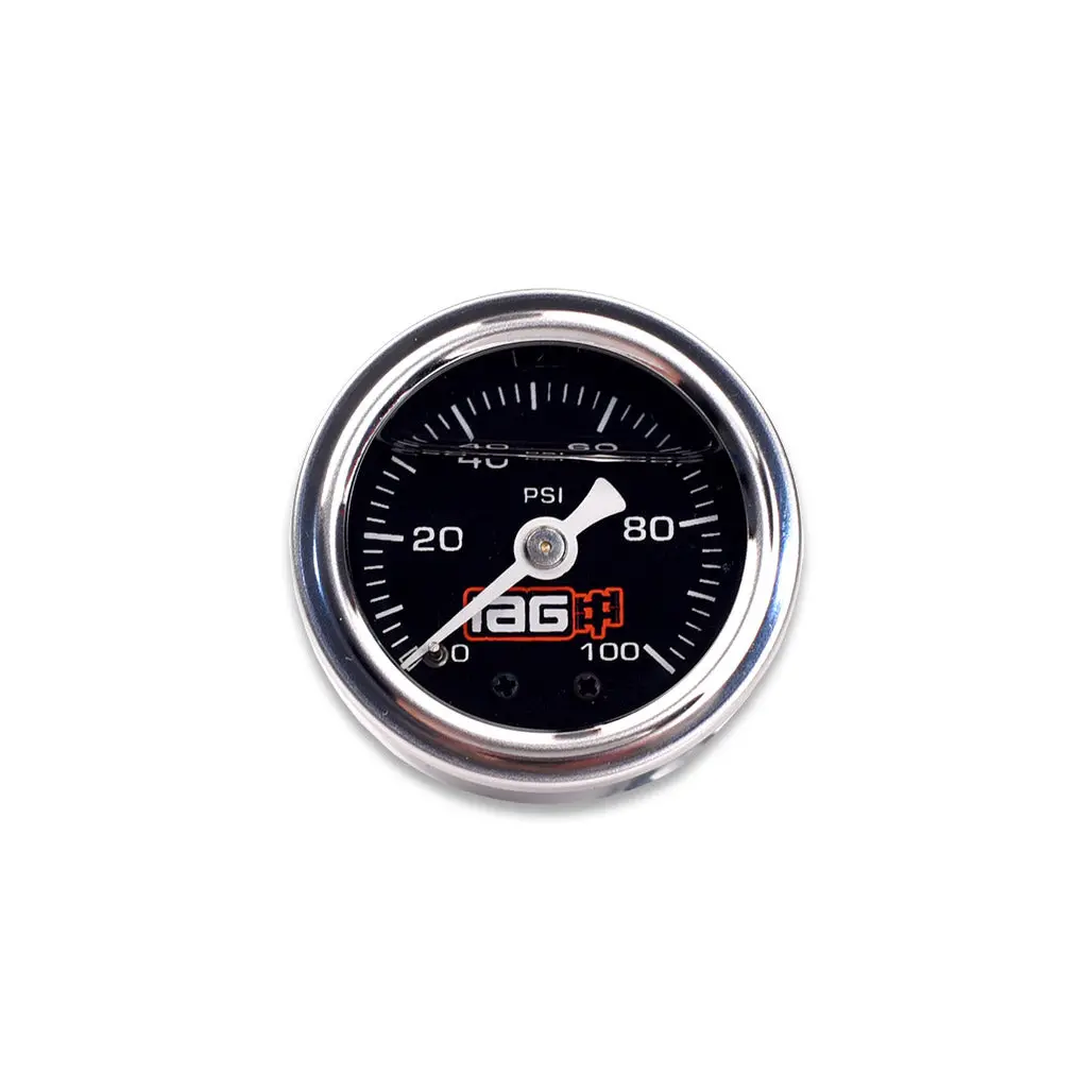 Iag Performance 0-100 Psi Liquid Filled Fuel Pressure Gauge (Black Face). 1