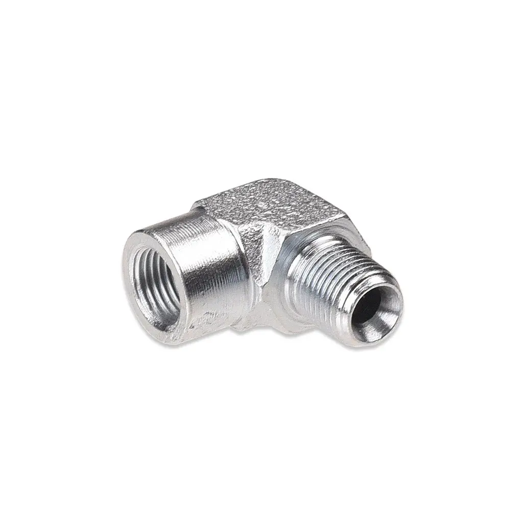 90 Degree 1/8 Inch Npt Male To Female Zinc Plated Fitting. 1