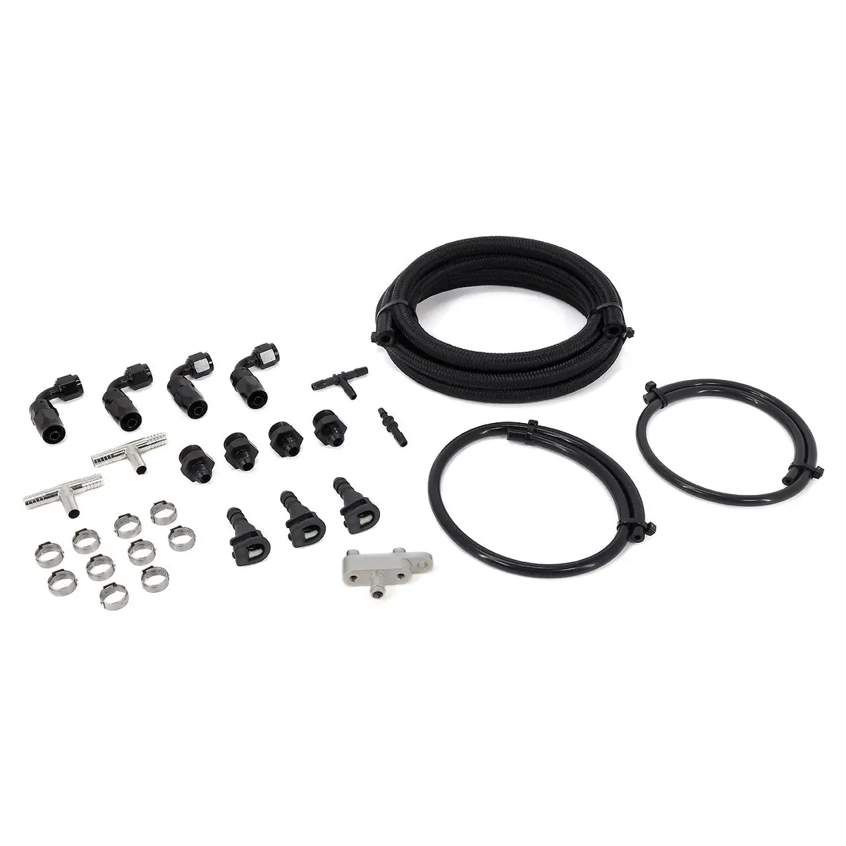 Iag Braided Fuel Line & Fitting Kit For Iag Top Feed Fuel Rails & Oem Fpr For 08-14 Wrx And 10-14 Lgt. 1