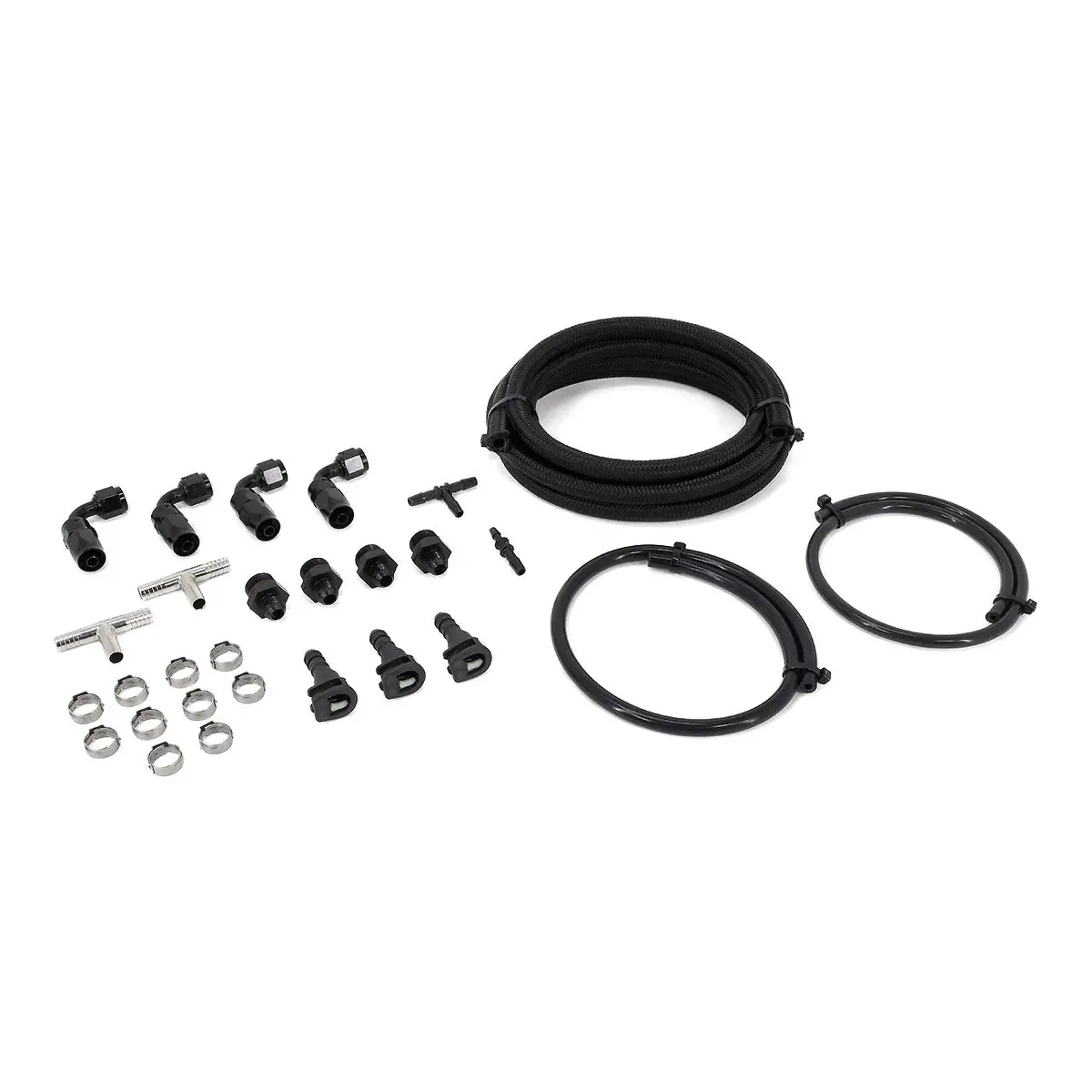 Iag Braided Fuel Line & Fitting Kit For Iag Top Feed Fuel Rails & Cobb Tuning Fpr For 08-21 Sti. 1