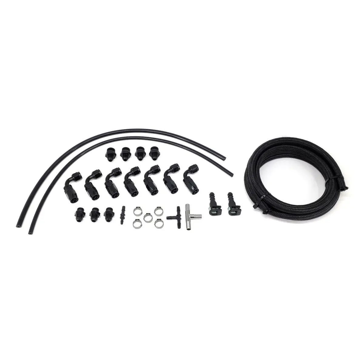 Iag Braided Fuel Line & Fitting Kit For Iag Top Feed Fuel Rails & -6An Aftermarket Fpr. 1