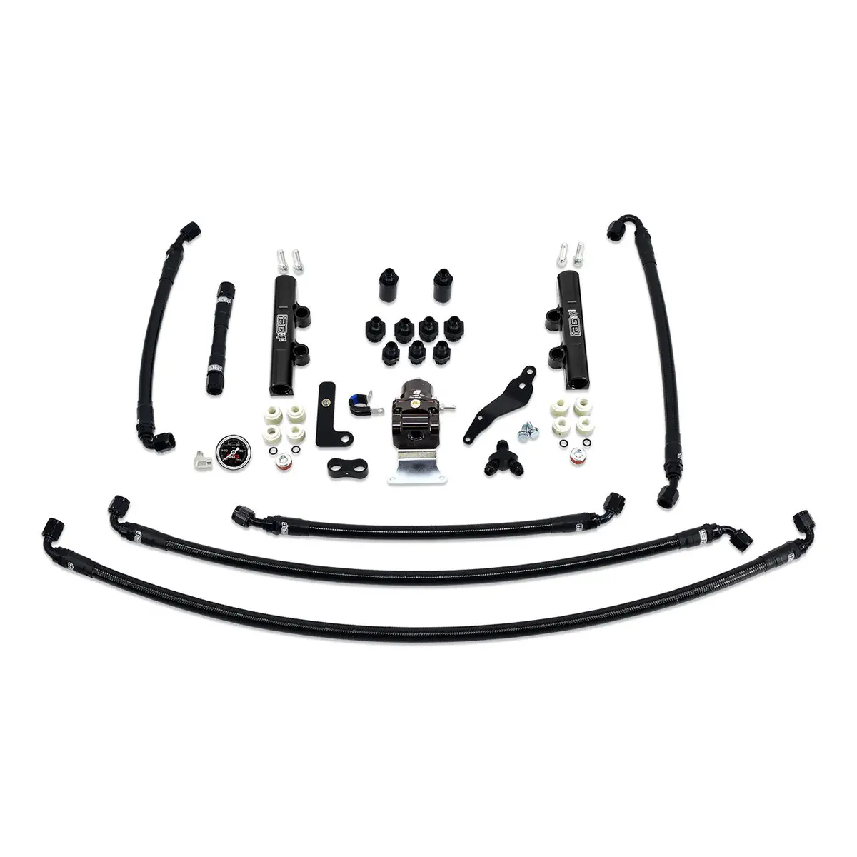 Iag Performance Ptfe Fuel System Kit With Lines Fpr Black Fuel Rails For 2008-14 Wrx. 1
