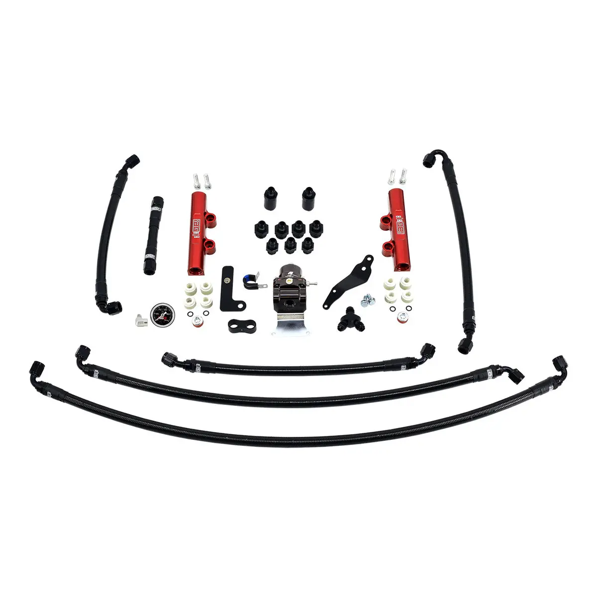 Iag Performance Ptfe Fuel System Kit With Lines Fpr Red Fuel Rails For 2008-14 Wrx. 1
