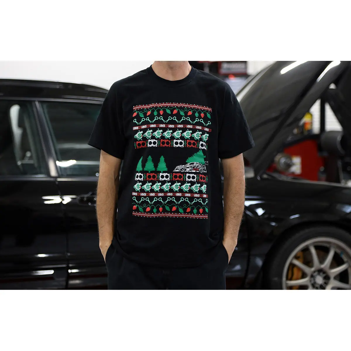 Iag Men's Ugly Christmas Black T-Shirt. 1